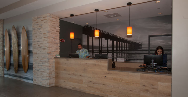 Lobby area wall mural